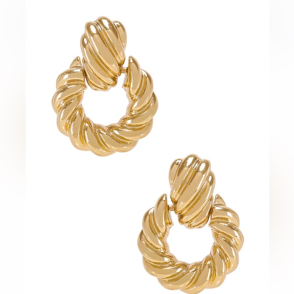 Zara Gold knob  Earrings - Picture 2 of 5